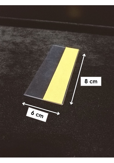 50 Ad Pvc Etiketlik Yapışkanlı 8x6 Cm Raf Etiket Cebi Yapışkanlı