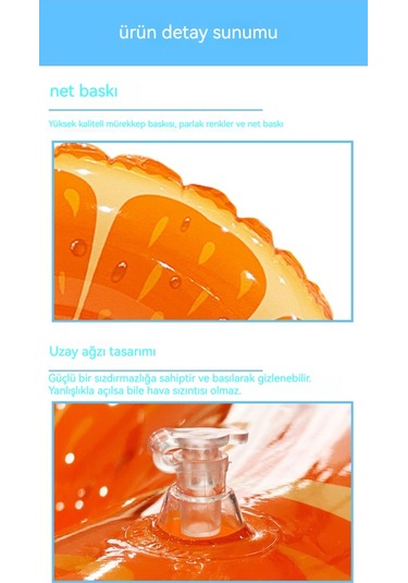 Ikkb Yetişkin Kalın Yüzme Çemberi Pvc Su Şişme Portakal Yüzme Çemberi Turuncu