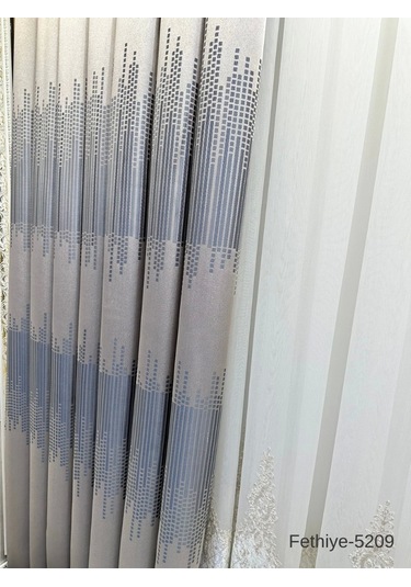 Nivemeshome Fethiye 614178 V-5209 Gümüş 1/3 Sık Pileli Fon Perde Apm Gümüş