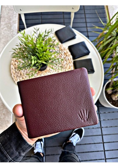 Insıde Zıpper Bordo Hakiki Deri Cüzdan