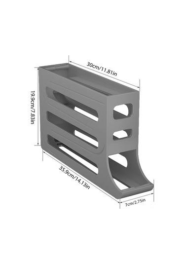 Fosenze Otomatik Yumurta Dolumlu Çok Katmanlı Buzdolabı Yumurta Saklama Kutusu - Gri Gri