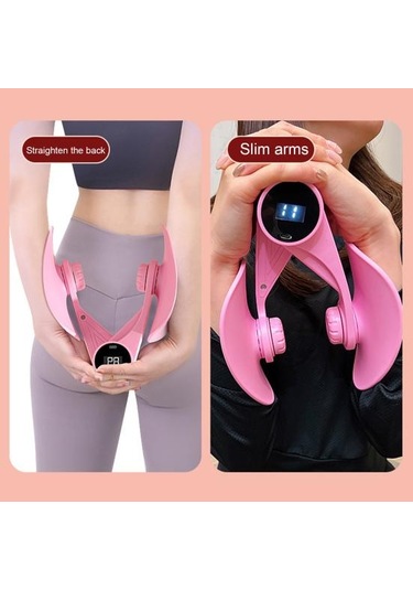 Pelvik Taban Eğitmeni Ayarlanabilir Kaymaz 360 Derece Dönebilen Uyluk Eğitmeni İç Bacak Kas Çalıştırıcı Fitness Ekipmanları Pembe