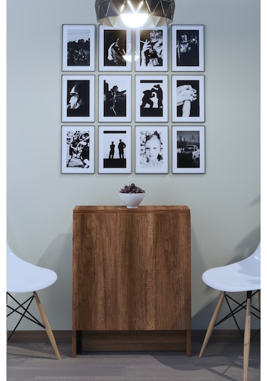 Dekorfim Flamingo Pratik Katlanır Koyu Ceviz Masa