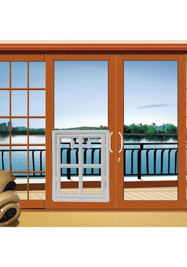 Homyl 2 Yollu Plastik Ekran Kapı Pet Köpek Kedi Veranda Siyah-l