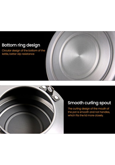 Moveevo Kamp Çay Ve Kahve Çerçevesi 1.5l - Alüminyum Alaşımlı 4-5 Kişilik - Dayanıklı Ve Hafif - Outdoor Kullanım Gümüş