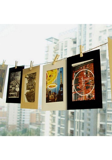 Kendin Yap Kraft Kağıdı Resim Çerçeveleri Ev Dekorasyonu Klipsli Kombinasyon Kağıt Çerçeve Fotoğraflar Albümü