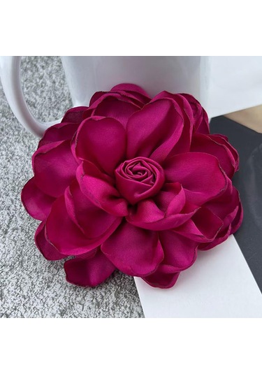 Homyl Anne, Nedime, Düğün İçin Giysilere Uygun Çiçek Broş Kırmızı