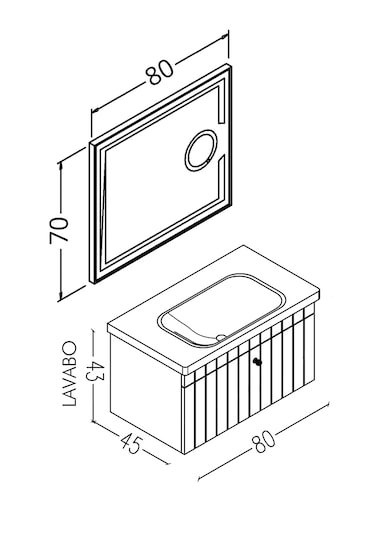 Alice 80 Cm Banyo Dolabı Kiev Led Aynalı Beyaz - Boy Dolap Hariç Beyaz
