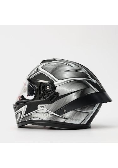 Srkoc Motorsiklet Kaskı Metal Gri