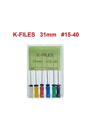 21mm/25mm/31mm 6 Adet/paket K Dosyaları Paslanmaz Çelik Diş Endodontik Aletler Diş Kök Kanal Dosyaları Araçları Çikolata Chına