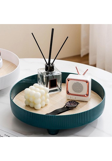 Suntek Vanity Tepsi Takı Yatak Odası Dresser Parfüm Bilezik Mavi