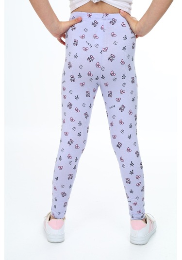 Toontoy Kız Çocuk Baskılı Tayt Mavi