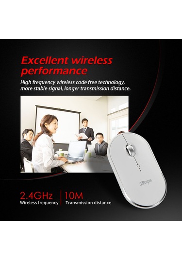 F-11 Üç Modlu Mini Kablosuz Bluetooth 2.4g 2400 Dpı Mouse Beyaz