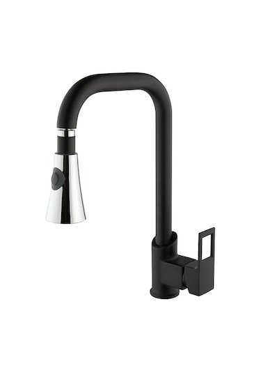 Vilas Karya Mat Siyah Çift Fonksiyonlu Mutfak Eviye Bataryası