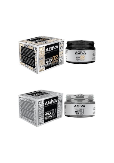 Agiva Renkli Wax Siyah+Gri