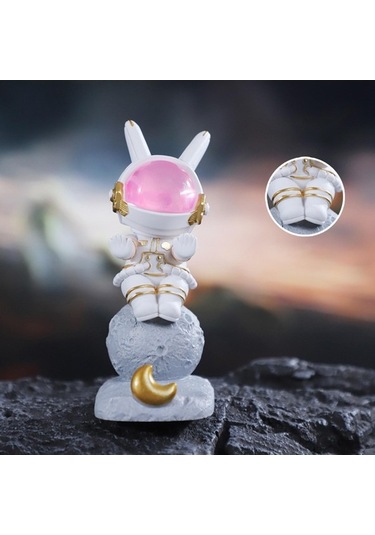 Trendooze Homyl Çizgi Film Uzay Tavşan Telefonu Tutacağı Sanat Mavi 5.5cmx9cmx13cm 5.5cmx9cmx13cm