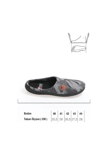 Gezer Kışlık Erkek Gondol Terlik (554652493) Gri