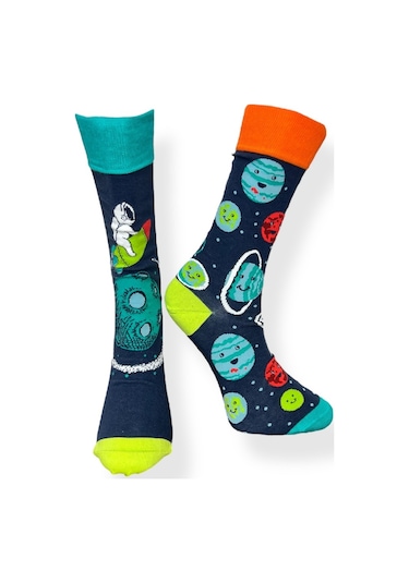 5'li Unısex Uzay Temalı Gezegen Ve Roket Tasarımlı Esnek Nem Alabilen Pamuklu Spor Soket Çoraplar Çok Renkli 5'li Unısex Uzay Temalı Gezegen Ve Roket Tasarımlı Esnek Nem Alabilen Pamuklu Spor Soket Çoraplar Çok Renkli