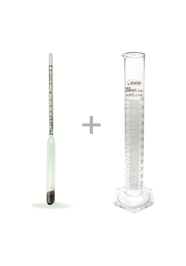 Alla Dual 0-100 Alkol-Metre Ve Cam Mezür 250ML Set