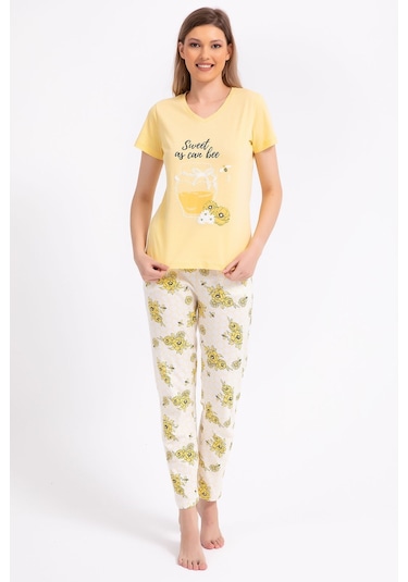 Rolypoly Sweet As Can Bee Açık Sarı Kadın Pijama Takımı 5274-29165 Açık Sarı