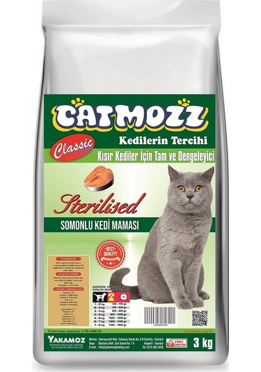 Catmozz Kısırlaştırılmış Somonlu Yetişkin Kedi Maması 3 KG