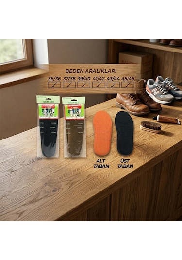 Footbed Ayakkabı Keçesi Klimalı Konforlu Ortapedik Tekstil İç Astar Poliüretan Köpük Taban - 60'li Paket Diğer