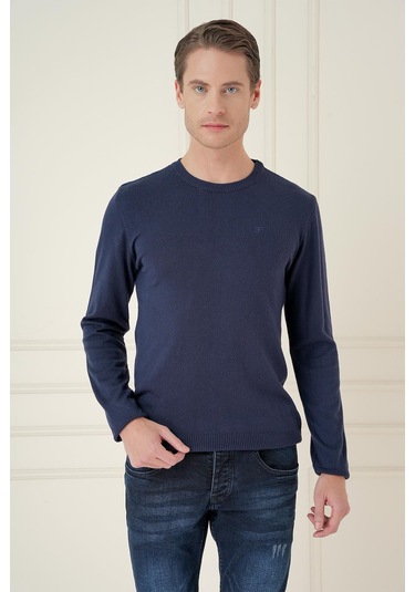 Tr 875 Slim Fit Lacivert Klasik Triko Lacivert