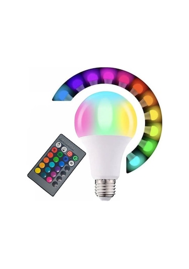 5 Adet Kumandalı, 20 Farklı Işık Renkli, Çakar Modlu Akıllı Led Ampul, Çok Kaliteli Rgb E-27 Ampul