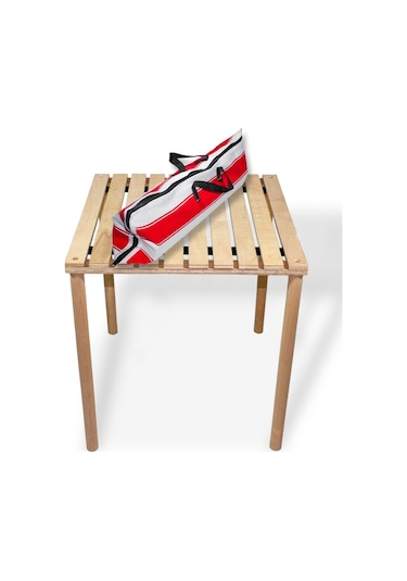 Asudehome Ahşap Katlanabilir Rulo Kamp Masası - Çantalı Piknik Ma