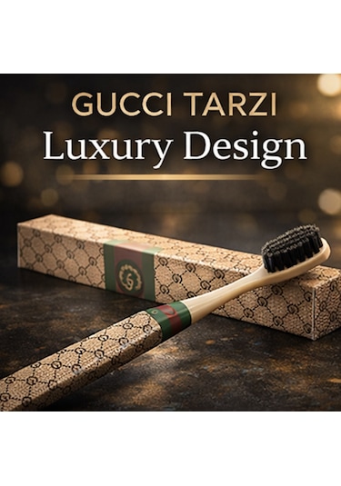 Gucci Tarzı Lüks Tasarım Diş Fırçası Soft Kıl Premium Desenli