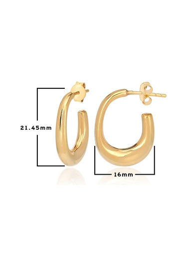 Altın Kaplama J Model Gümüş Küpe