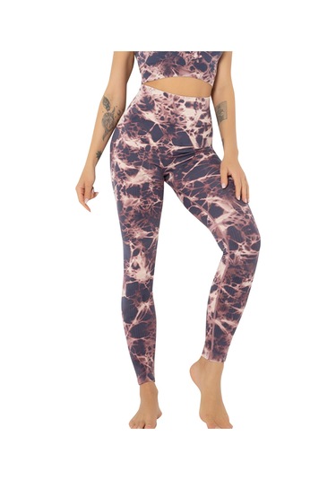 Kosona Kadın Spor Eşofmanı: Yoğun Egzersiz İçin Yüksek Bel, Kalça Kaldıran, Dikişsiz Zarf Tipi, Çift Boyama Desenli Mor Antrenman Taytları Koyu Mor