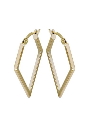 Altın Geometrik Küpe T077787 Sarı Altın