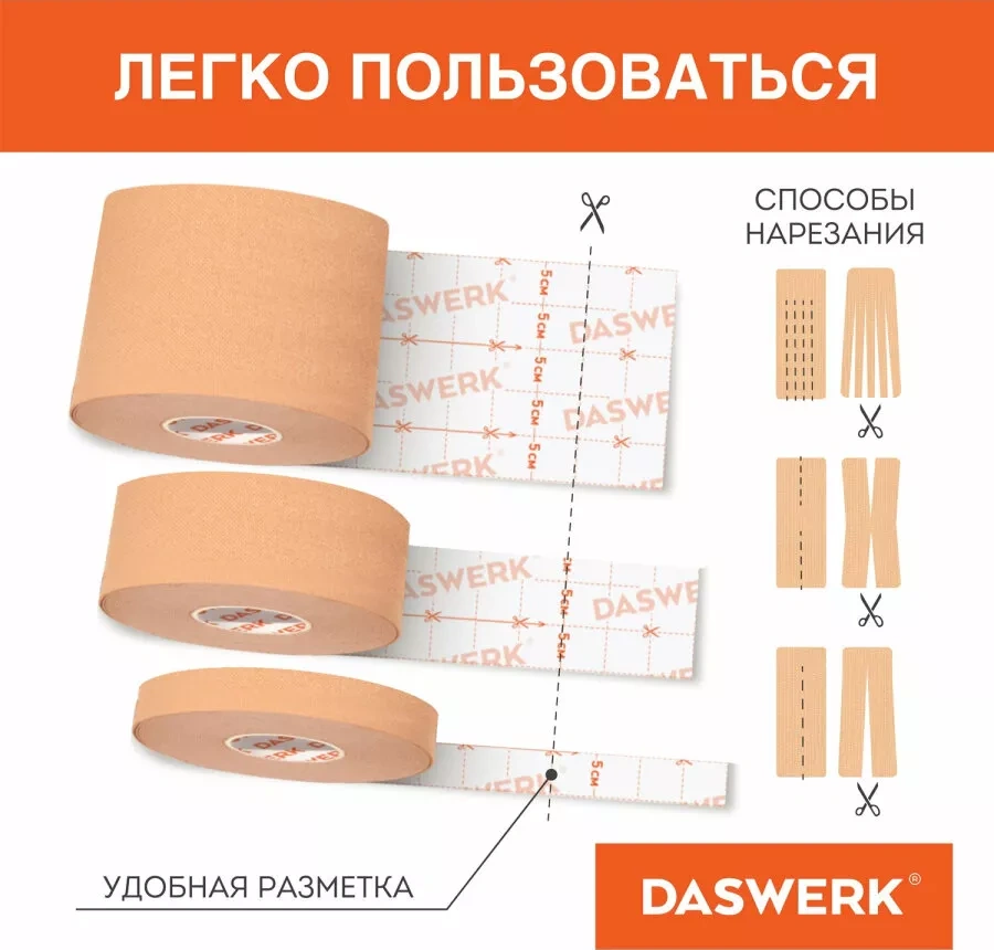 Daswerk Vücut Ve Yüz İçin Kinezyo Bant, Spor Bantı, Set 40896078