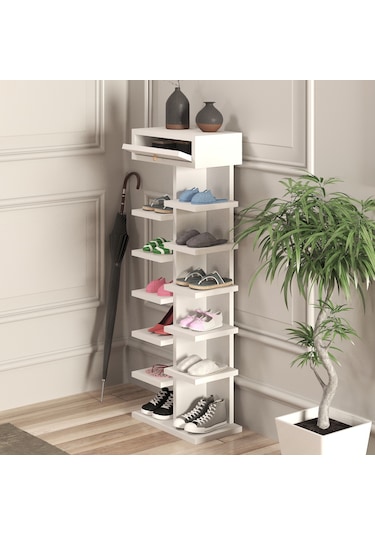 Mbes Mobilya Beyaz Ayakkabılık Beyaz