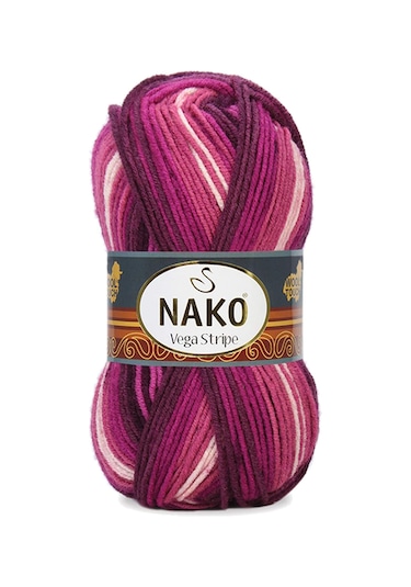 5 Adet Vega Stripe Premium Akrilik El Örgü İpi Yünü No: 82413 RYL-NWNKVS82413-5