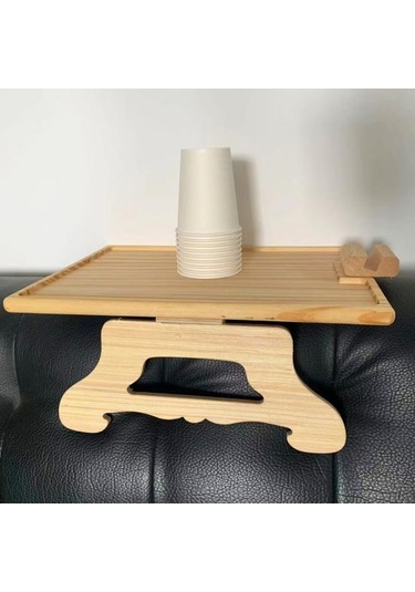 Kanepe Masası Çok Fonksiyonlu Kullanışlı Kanepe Tepsisi Ev İçin Telefon Tutuculu Katlanabilir Kanepe Masa Tepsisi 35 X 25 X 15 Cm