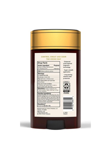 Cremo Italian Bergamot Antiperspirant Stick Deodorant 75gr