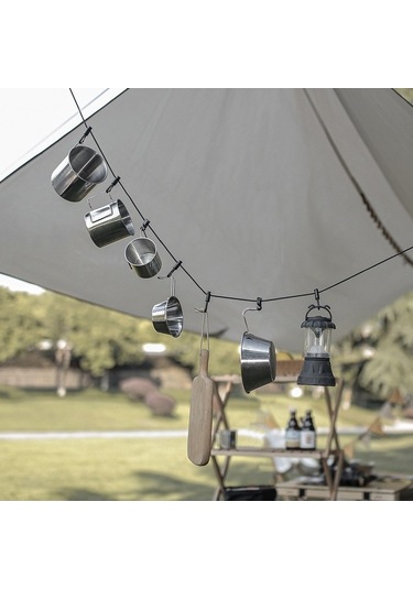 Artfulabode Yelken Ve Siyah Piknik Nylon Klipsi Kamp, Geeroyoo Dayanıklı Çok Çadır Amaçlı Aksesuarı - Ck Siyah