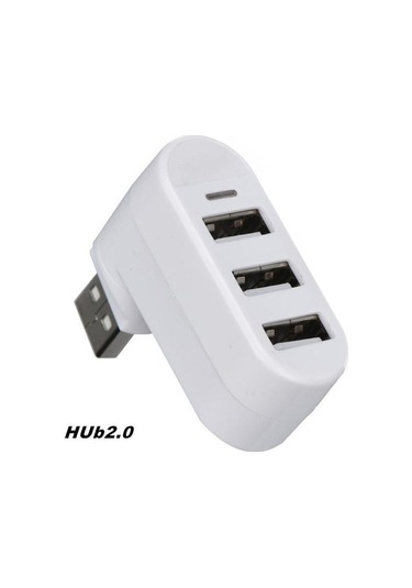 Valkyrie 3 Portlu USB 2.0 Hub Döner Kafalı Splitter Hub Adaptör Beyaz