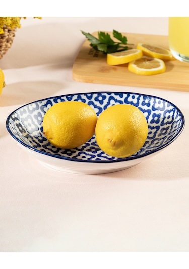 Madame Coco Rêve Bleu Tuyau Oval Tabak 1ktaba085219,5x16,5cm-mavi