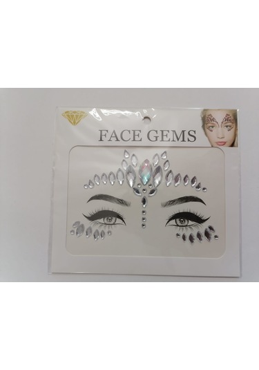 Gold Kendinden Yapışkanlı Yüz Taşı Sticker Face Gems Model1 Altın