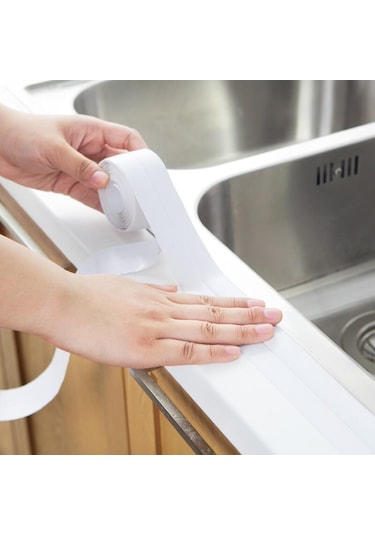 Mavi Mutfak Ve Banyo Su Geçirmez Ve Küflenmez Bant Dikiş Contası Banyo Tuvalet Dikiş Köşe Hattı Çıkartmaları 3.8cm