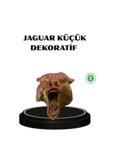 Gold Kırmızı Jaguar Duvar Dekoru Asılabilir Hediyelik 3d Heykel 20x16 Cm