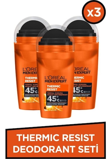 L'Oreal Paris Thermic Resist Erkek Roll-On Deodorant 3 x 50 ML