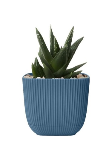 Omnipazar Krs-384 Dekoratif Plastik Mercan Kare Saksı 4 Litre No 4 Gece Mavisi