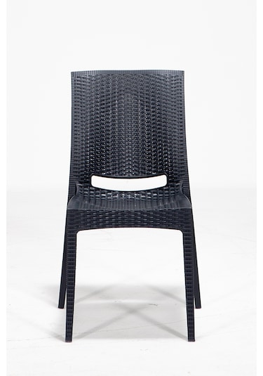 6 Adet Rattan Antrasit Sandalye / Balkon-Bahçe-Teras Antrasit