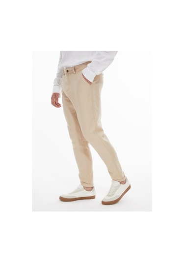 Ltb Düz Paça Keten Görünümlü Bej Pantolon 012254702625008 12079 Bej