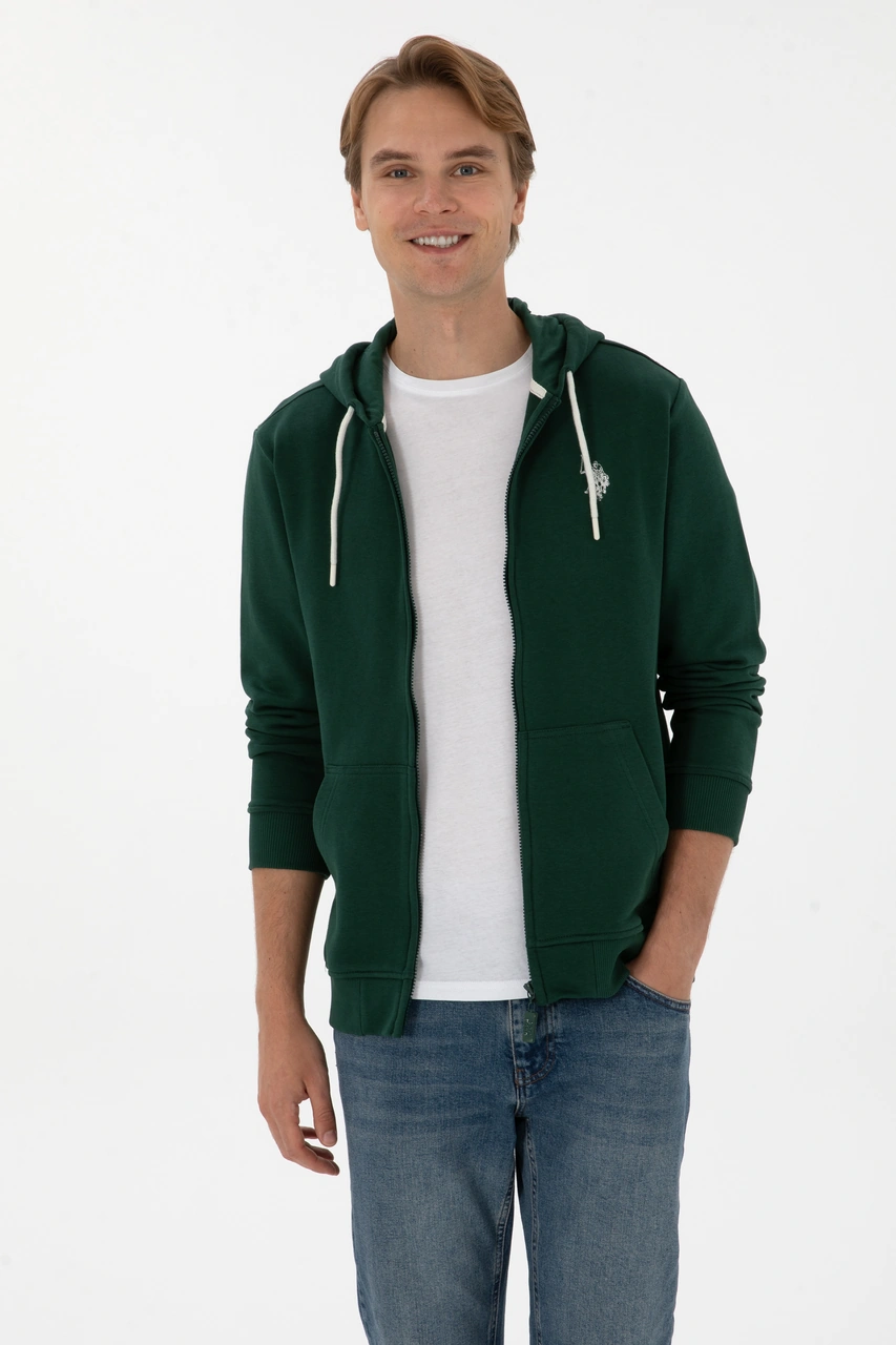 U.s. Polo Assn. Erkek Koyu Yeşil Hırka Örme 50313748-vr079 Koyu Yesıl