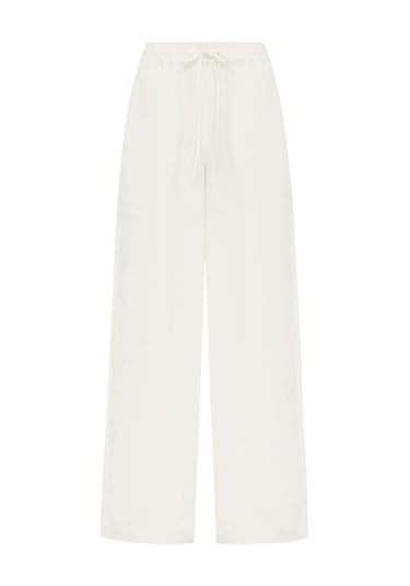 Peony - Peonyofficiall Yazlık Rahat Pantolon Crema
